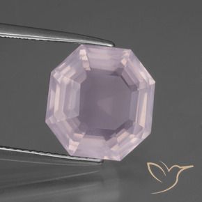 Quartz rose Rose bubblegum naturelle Octogone / coupe Émeraude, 6.67 ct, Transparent
