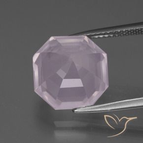 Quartz rose Rose bubblegum naturelle Octogone / coupe Émeraude, 6.67 ct, Transparent