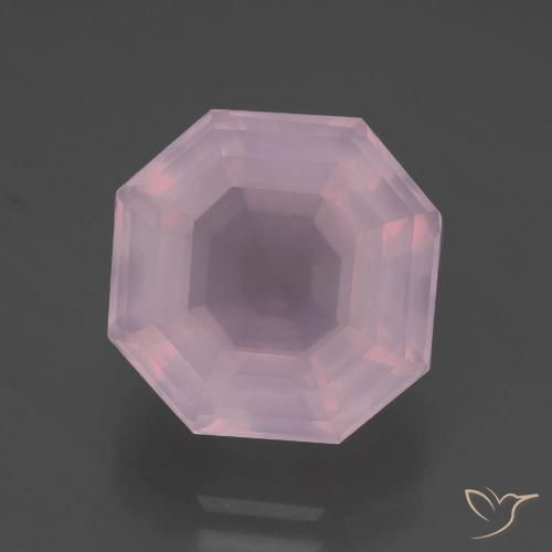 7.04ct Naturel Rose Quartz rose, Taille émeraude, Transparent