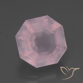 Quartz rose Rose naturelle Octogone / coupe Émeraude, 7.04 ct, Transparent