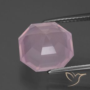 Quartz rose Rose naturelle Octogone / coupe Émeraude, 7.04 ct, Transparent