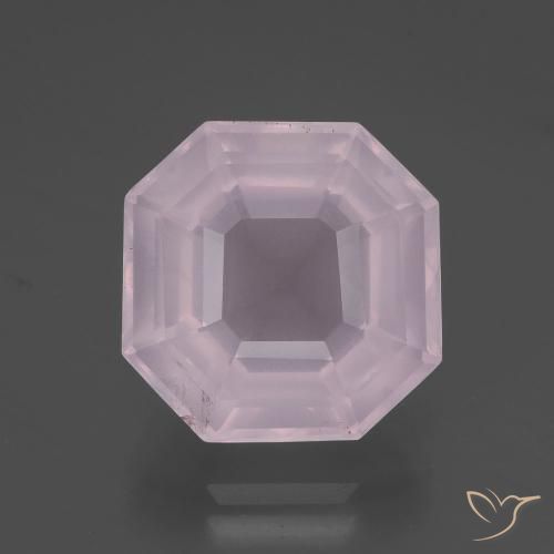 9.44ct Naturel Rose léger Quartz Rose, Taille émeraude, Transparent