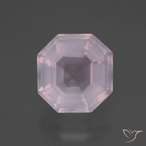 5.44ct Naturel Rose bubblegum Quartz Rose, Taille émeraude, Transparent