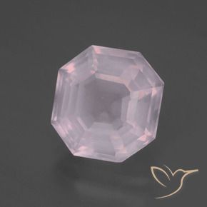 Quartz rose Rose bubblegum naturelle Octogone / coupe Émeraude, 5.44 ct, Transparent