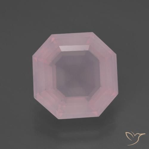 5.74ct Naturel Rose clair Quartz Rose, Taille émeraude, Transparent