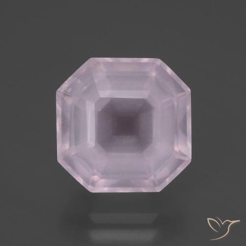 6.22ct Naturel Rose clair Quartz Rose, Taille émeraude, Transparent