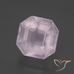Quartz rose Rose clair naturelle Octogone / coupe Émeraude, 6.22 ct, Transparent