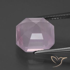 Quartz rose Rose clair naturelle Octogone / coupe Émeraude, 6.22 ct, Transparent