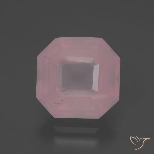5.14ct Naturel Rose Quartz rose, Taille émeraude, Transparent
