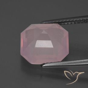 Quartz rose Rose naturelle Octogone / coupe Émeraude, 5.14 ct, Transparent