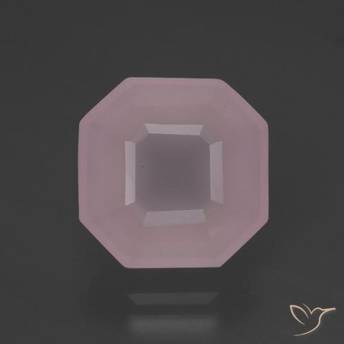 5.73ct Naturel Rose léger Quartz Rose, Taille émeraude, Transparent