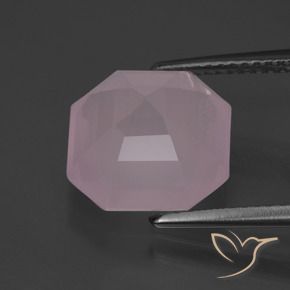 Quartz rose Rose léger naturelle Octogone / coupe Émeraude, 5.73 ct, Transparent