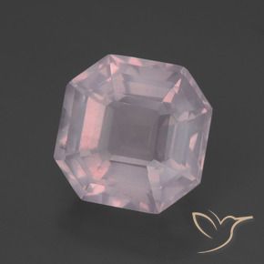 Quartz rose Rose léger naturelle Octogone / coupe Émeraude, 6.28 ct, Transparent