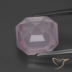 Quartz rose Rose léger naturelle Octogone / coupe Émeraude, 6.28 ct, Transparent