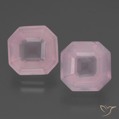 7.82ctw Naturel Rose moyen Quartz Rose, Taille émeraude, Transparent