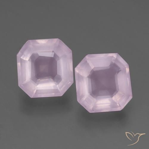 4.40ctw Naturel Rose clair Quartz Rose, Taille émeraude, Transparent
