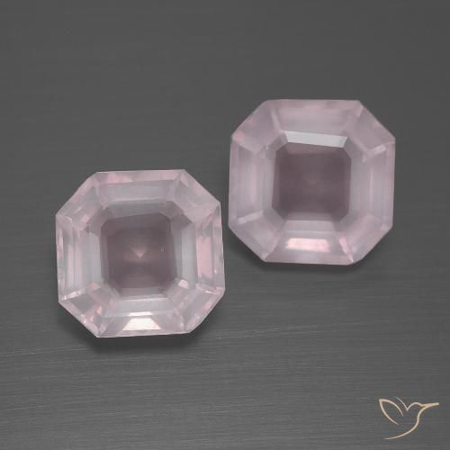 4.72ctw Naturel Rose bubblegum Quartz Rose, Taille émeraude, Transparent