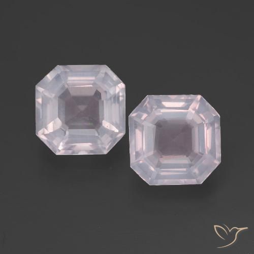 4.82ctw Naturel Rose léger Quartz rose, Taille émeraude, Transparent