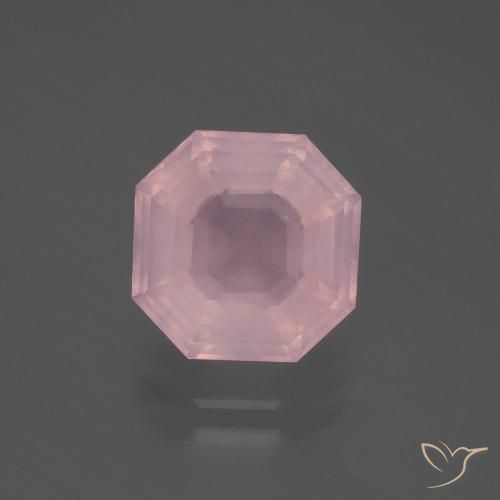 4.60ct Naturel Rose vif Quartz Rose, Taille émeraude, Transparent