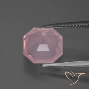 Quartz rose Rose vif naturelle Octogone / coupe Émeraude, 4.60 ct, Transparent