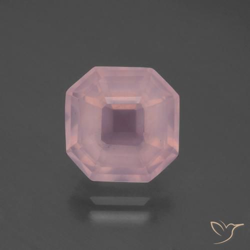 4.95ct Naturel Rose moyen Quartz Rose, Taille émeraude, Transparent