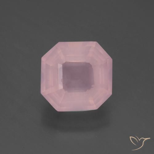 4.13ct Naturel Rose moyen Quartz Rose, Taille émeraude, Transparent