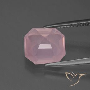 Quartz rose Rose moyen naturelle Octogone / coupe Émeraude, 4.13 ct, Transparent