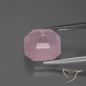 Quartz rose Rose moyen naturelle Octogone / coupe Émeraude, 4.47 ct, Transparent
