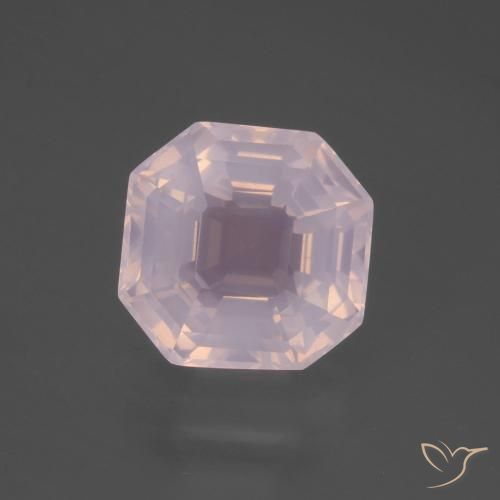 6.53ct Naturel Rose clair Quartz Rose, Taille émeraude, Transparent
