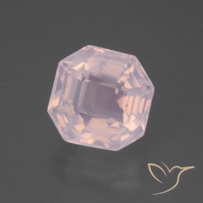 Quartz rose Rose clair naturelle Octogone / coupe Émeraude, 6.53 ct, Transparent