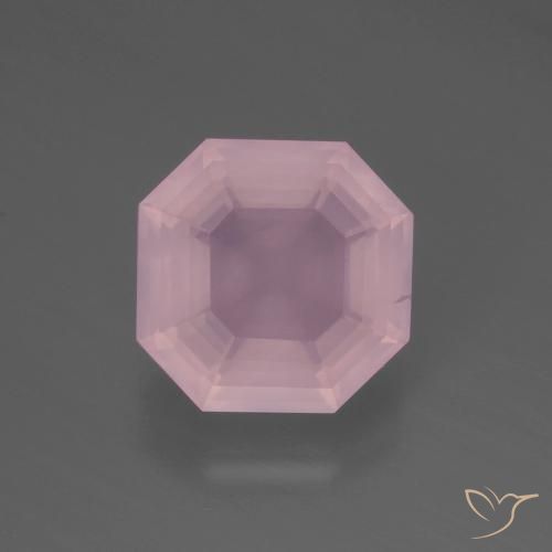 5.12ct Naturel Rose rosé moyen Quartz Rose, Taille émeraude, Transparent