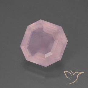 Quartz rose Rose rosé moyen naturelle Octogone / coupe Émeraude, 5.12 ct, Transparent