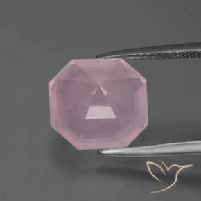 Quartz rose Rose rosé moyen naturelle Octogone / coupe Émeraude, 5.12 ct, Transparent