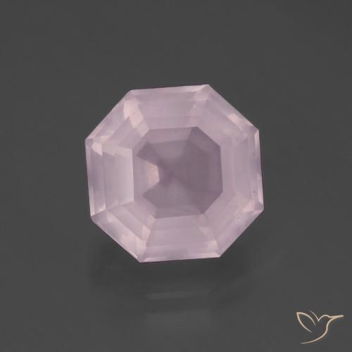 5.59ct Naturel Rose bubblegum Quartz Rose, Taille émeraude, Transparent