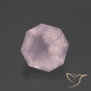 Quartz rose Rose bubblegum naturelle Octogone / coupe Émeraude, 5.59 ct, Transparent