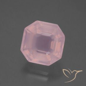 Quartz rose Rose vif naturelle Octogone / coupe Émeraude, 5.99 ct, Transparent