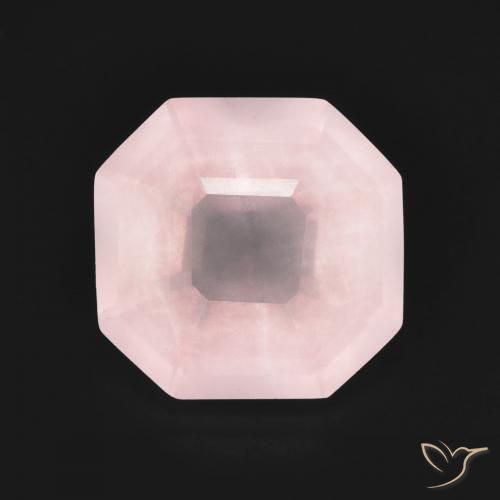 4.41ct Naturel Rose clair Quartz Rose, Taille émeraude, Transparent