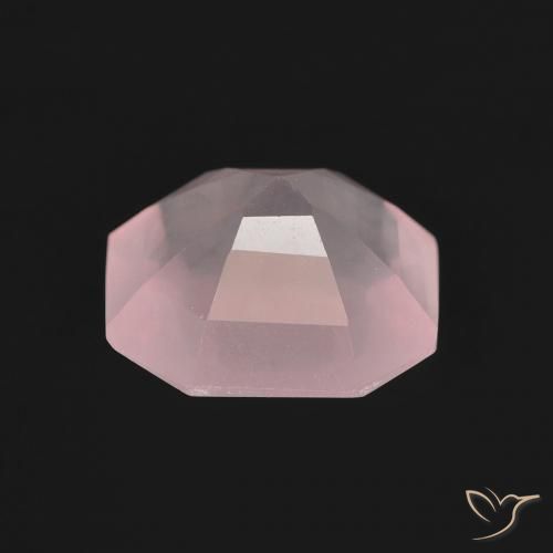 Quartz rose Rose clair naturelle Octogone / coupe Émeraude, 4.41 ct, Transparent