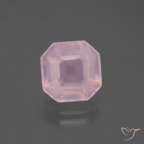 4.08ct Naturel Rose rosé moyen Quartz Rose, Taille émeraude, Transparent