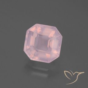 Quartz rose Rose rosé moyen naturelle Octogone / coupe Émeraude, 4.08 ct, Transparent