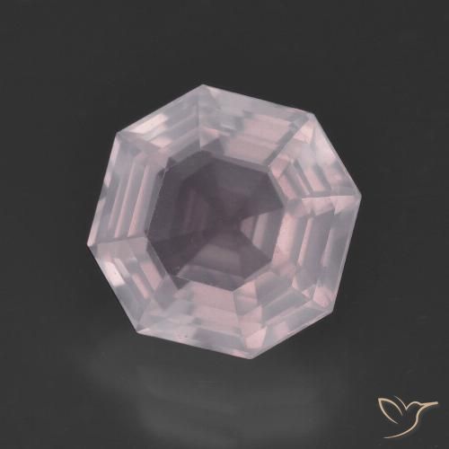4.22ct Naturel Rose clair Quartz Rose, Taille émeraude, Transparent