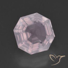 Quartz rose Rose clair naturelle Octogone / coupe Émeraude, 4.22 ct, Transparent