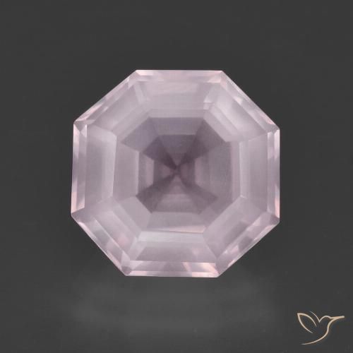 4.18ct Naturel Rose léger Quartz Rose, Taille émeraude, Transparent