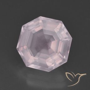 Quartz rose Rose léger naturelle Octogone / coupe Émeraude, 4.18 ct, Transparent