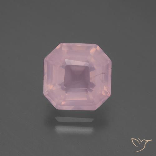 3.96ct Naturel Rose Quartz Rose, Taille émeraude, Transparent