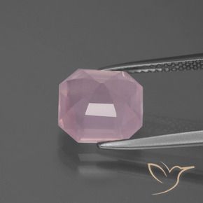 Quartz rose Rose naturelle Octogone / coupe Émeraude, 3.96 ct, Transparent
