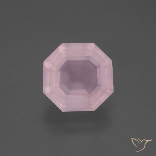 4.07ct Naturel Rose clair Quartz Rose, Taille émeraude, Transparent