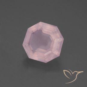 Quartz rose Rose clair naturelle Octogone / coupe Émeraude, 4.07 ct, Transparent