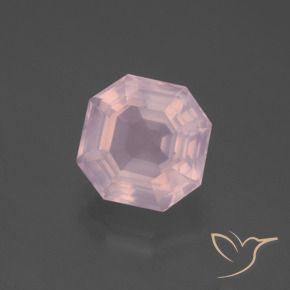 Quartz rose Rose clair naturelle Octogone / coupe Émeraude, 4.20 ct, Transparent