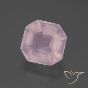 Quartz rose Rose bubblegum naturelle Octogone / coupe Émeraude, 5.64 ct, Transparent